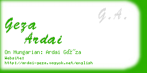 geza ardai business card